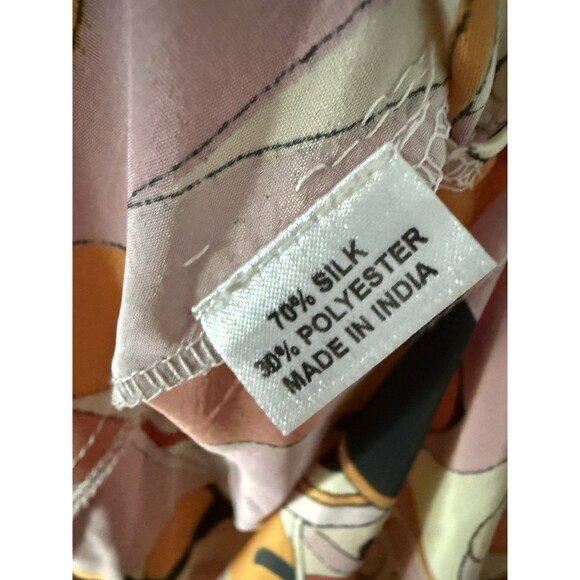 Perry Walker Silk Blend Midi Maxi Dress Size Small Orange Abstract - Picture 5 of 6